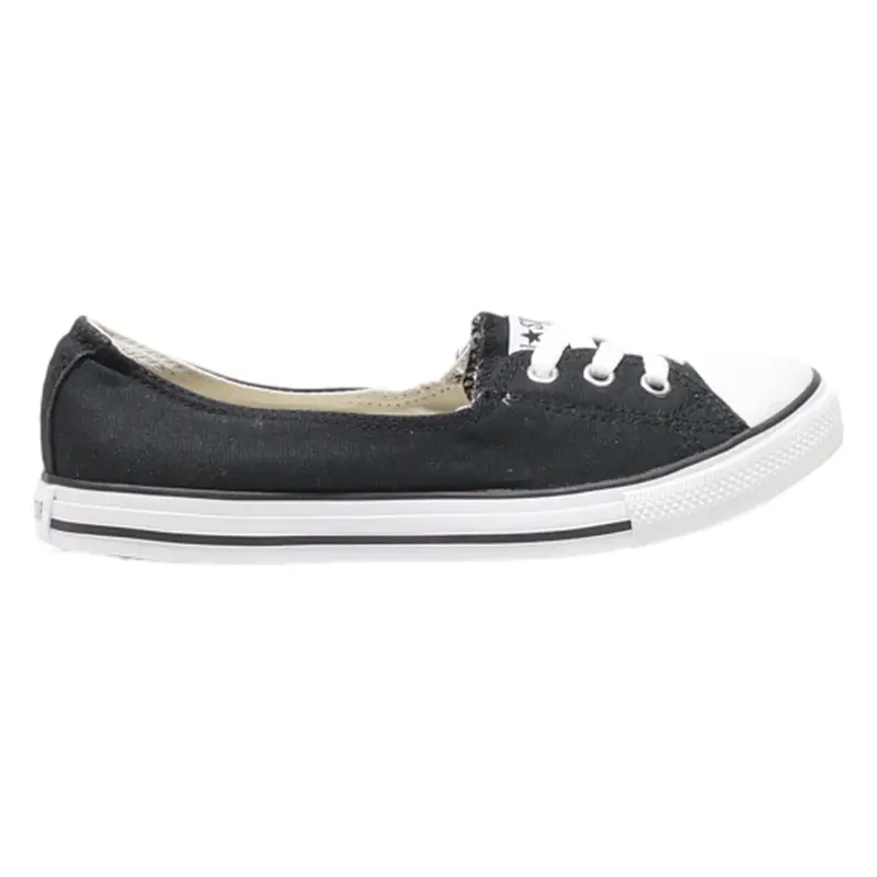 CONVERSE Chuck Taylor All Star Lace Up Ballet Pump Shoes Black Canvas Womens UK 4.5