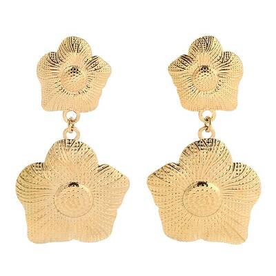 Stainless Steel Flower Stud Earrings for Women