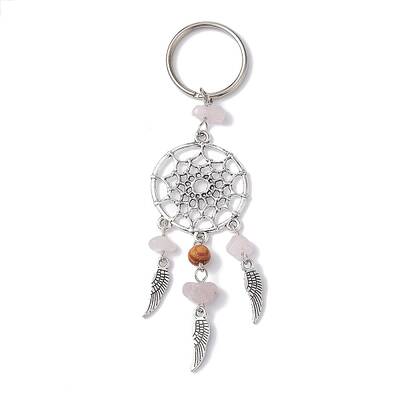 Woven Web/Net with Wing Alloy Pendant Keychain
