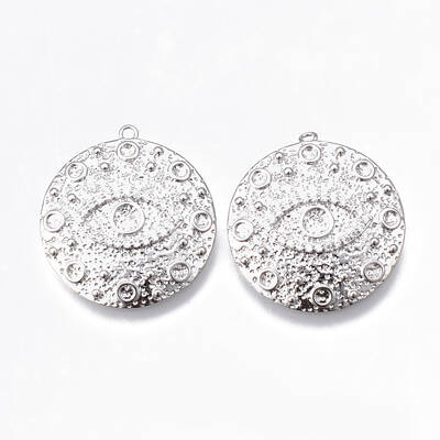 Brass Micro Pave Clear Cubic Zirconia Pendants