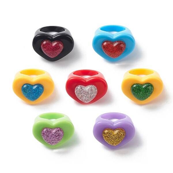 3D Resin Heart Finger Ring