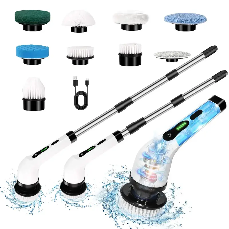 Electric Spin Scrubber, 2024 New Full-Body IPX7 Waterproof Bathroom Scrubbe with Power LCD Display, Adjustable Extension Hand...