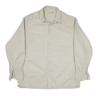 LEVI'S Plain Shirt Beige Long Sleeve Mens 2XL