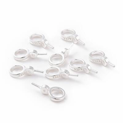 925 Sterling Silver Screw Eye Peg Bails