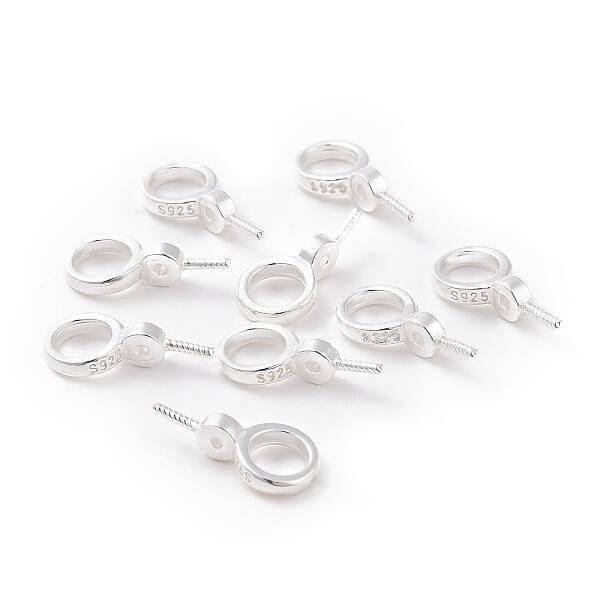 925 Sterling Silver Screw Eye Peg Bails