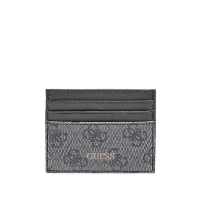 Guess, Vezzola, black leather credit card holder for men
