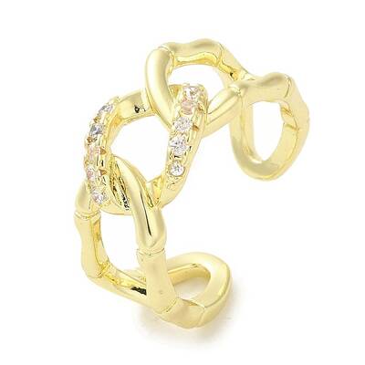 Brass Micro Pave Cubic Zirconia Rings for Women