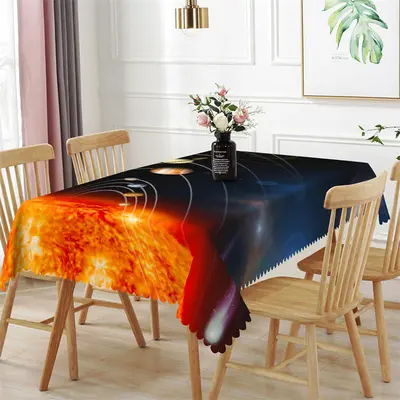 Huge Solar System Galaxy Space Rectangle Tablecloth - Aperturee