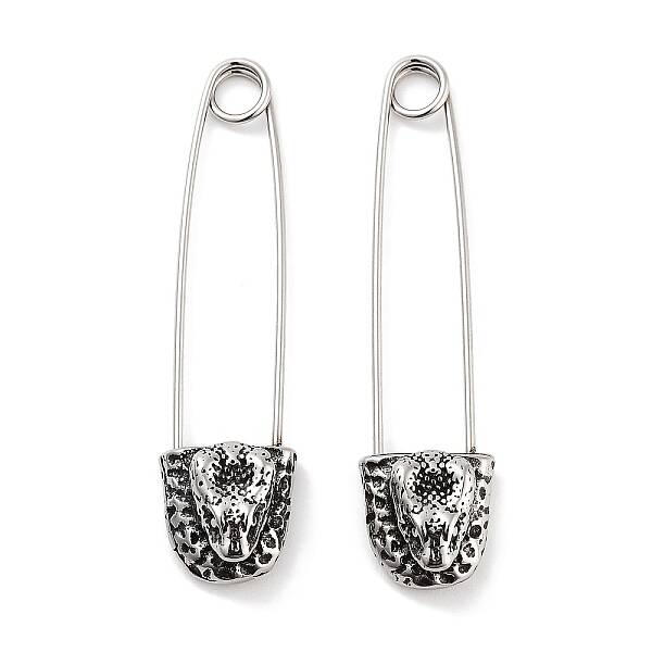 316 Surgical Stainless Steel Safety Pin Hoop Earrings for Women