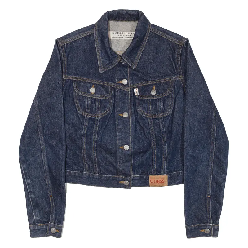 GUESS Womens Denim Jacket Blue S