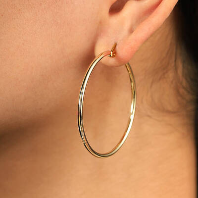 Elegant Geometric Stainless Steel Hoop Earrings
