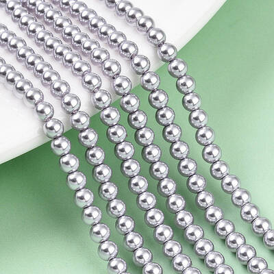 Baking Painted Pearlized Glass Pearl Bead Strands