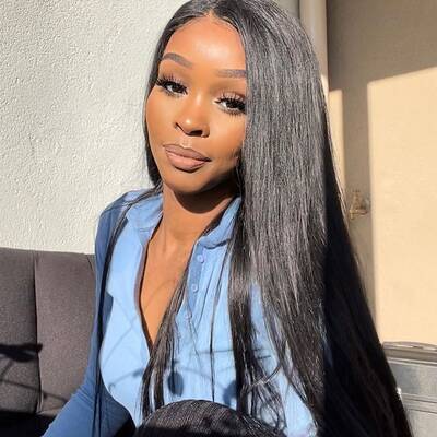 ISEE HAIR Wear & Go Straight Glueless Wigs HD Lace Pre Plucked Lace Closure Wig
