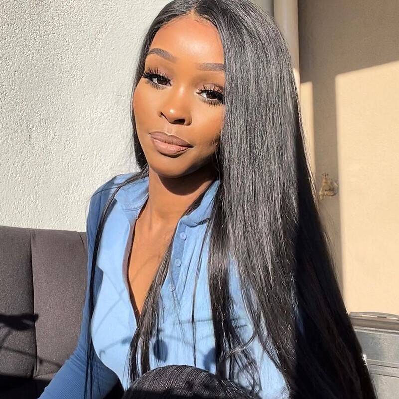 ISEE HAIR Wear & Go Straight Glueless Wigs HD Lace Pre Plucked Lace Closure Wig
