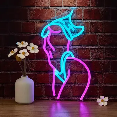 Abstract Figure Design LED Neon Light, USB Powered Creative Fashionable LED Neon Lamp with Switch, Decorative LED Light for H...