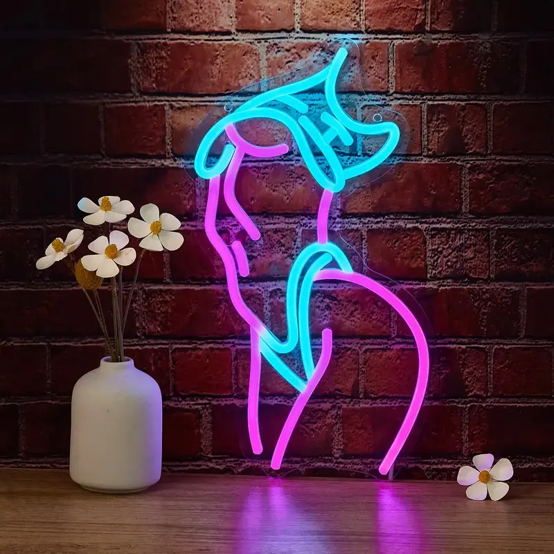 Abstract Figure Design LED Neon Light, USB Powered Creative Fashionable LED Neon Lamp with Switch, Decorative LED Light for H...