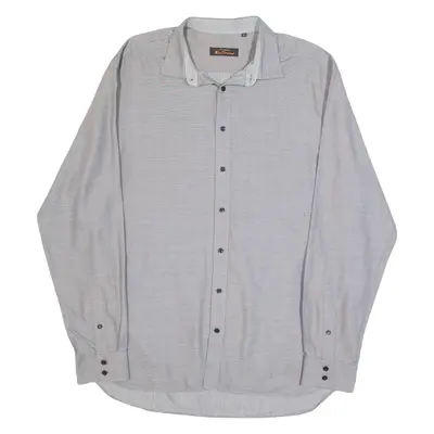 BEN SHERMAN Mens Plain Shirt Grey Long Sleeve XXS