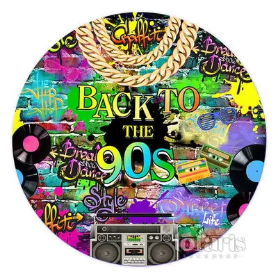 Aperturee Hip Hop Graffiti Wall 90S Themed Round Birthday Backdrop | Wall Backdrop For Party | Custom Backdrop For Party | Pa...