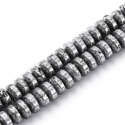 Electroplated Natural Lava Rock Beads Strands