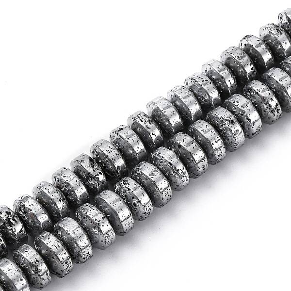 Electroplated Natural Lava Rock Beads Strands