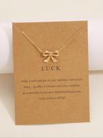 Elegant Bowknot Design Pendant Necklaces for Women, Minimalist Trendy Pendant Necklace, Summer Chic Vintage 90s Jewelry As Gi...