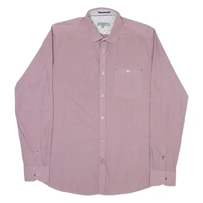 TED BAKER Mens Shirt Red Spotted Long Sleeve M