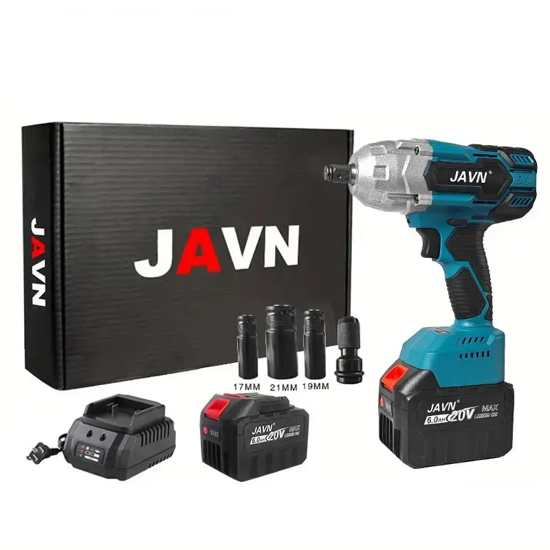 JAVN 20V 1000N.m Brushless Electric Impact Wrench, 1 Set Cordless Impact Wrench, Heavy Duty Impact Wrench for Car Tires, Pow...