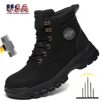 Steel Toe Shoes for Men Women Lightweight Anti-smash Steel Toe Sneakers Indestructible Work Boots Construction Safety Shoes