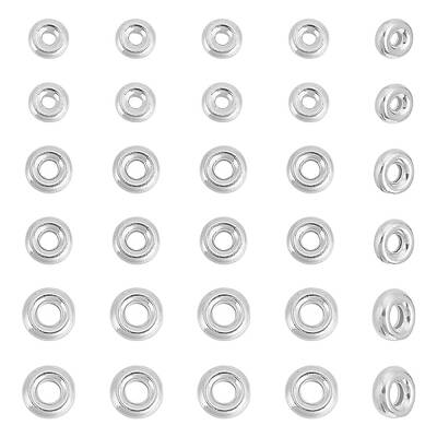 30Pcs 3 Styles 925 Sterling Silver Spacer Beads
