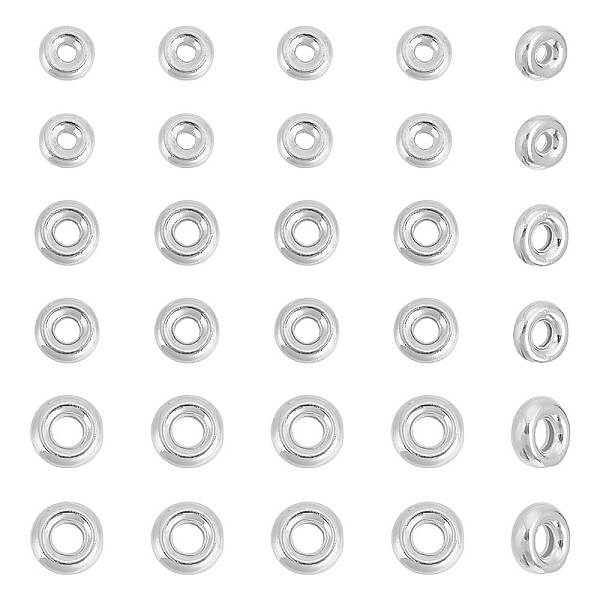 30Pcs 3 Styles 925 Sterling Silver Spacer Beads
