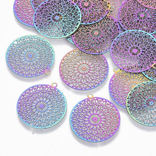 Ion Plating(IP) 201 Stainless Steel Filigree Pendants