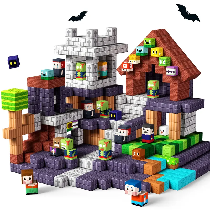 GobiDex 100-500Pcs STEM Game-based ZomBlock Novelty Magnetic Building Blocks Toys in Gift Package for Kids Ages 3-12