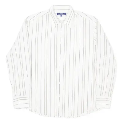 BEN SHERMAN Mens Shirt White Striped Long Sleeve L