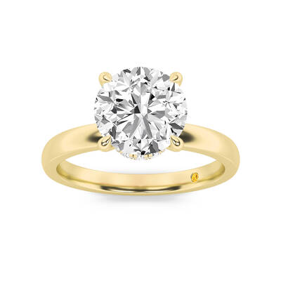 Laura Secret Halo Round Lab Grown Diamond Engagement Ring | 18K Yellow Gold 1 5/8 CT. TW.