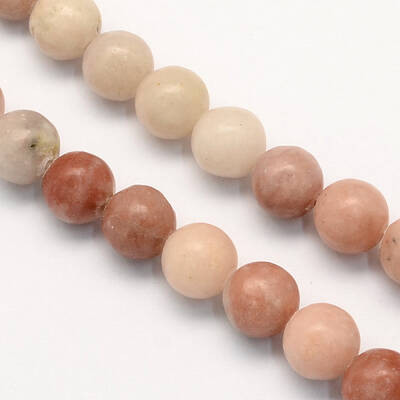 Round Natural Maible and Sesame Jasper/Kiwi Jasper Beads Strands