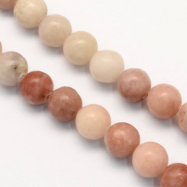Round Natural Maible and Sesame Jasper/Kiwi Jasper Beads Strands