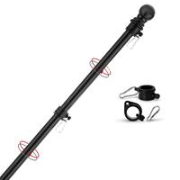 Yeesun,FlagPole,6FT Flagpole Kit for 3’ x 5’ American Flag-360° Tangle Resistant Technology,Stainless Steel Professional...
