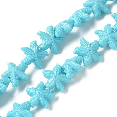 Synthetic Coral Dyed Carved Beads Strands