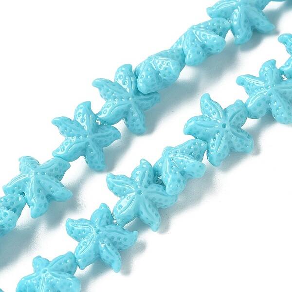 Synthetic Coral Dyed Carved Beads Strands