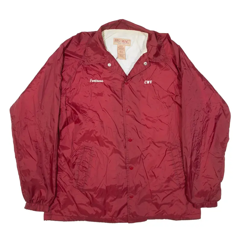 BIG MAC Coach Jacket Maroon Nylon Mens L