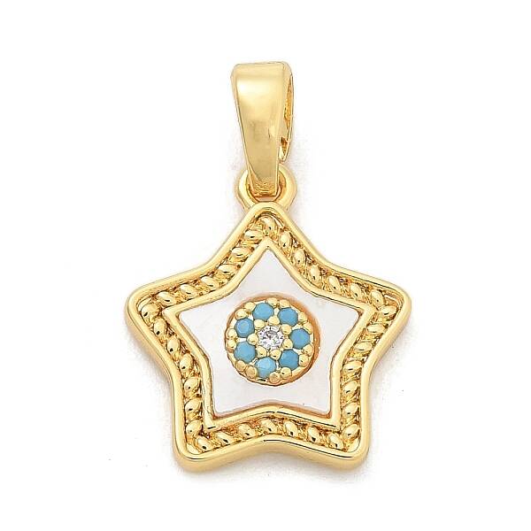 Brass Micro Pave Cubic Zirconia Pendents