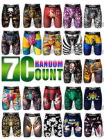 Random Men's All Over Print Boxer Brief, Casual Style Comfy Breathable Underwear for Daily Wear, Mens Underwear for All Seaso...