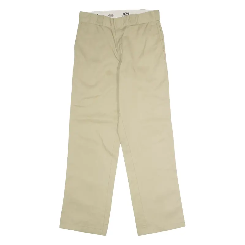 DICKIES 874 Workwear Mens Twill Trousers Beige Classic Straight W30 L32