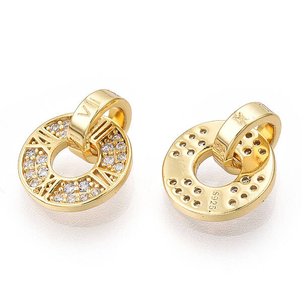 925 Sterling Silver Micro Pave Cubic Zirconia Charms