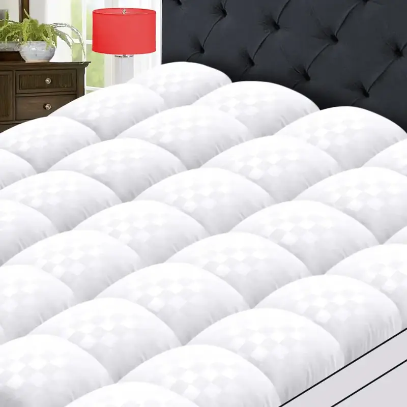 【Fall Deals For You】WeCharmer Extra Thick Mattress 1000 GSM Topper, Down Alternative Overfill Cover Topper, Cooling Pillo...