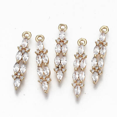 Brass Micro Pave Cubic Zirconia Pendants
