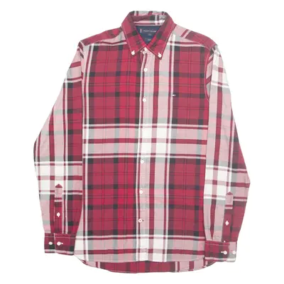 TOMMY HILFIGER Slim Fit Mens Shirt Red Check Long Sleeve S