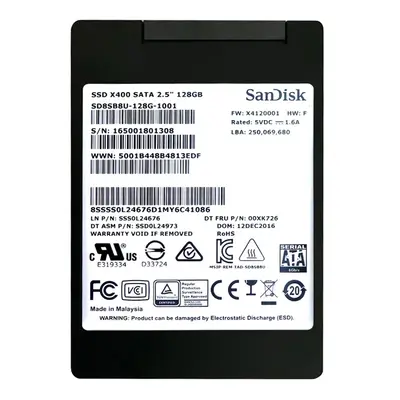 SD8SB8U-128G-1001 SanDisk X400 128GB SATA 2.5-Inch Solid State Drive