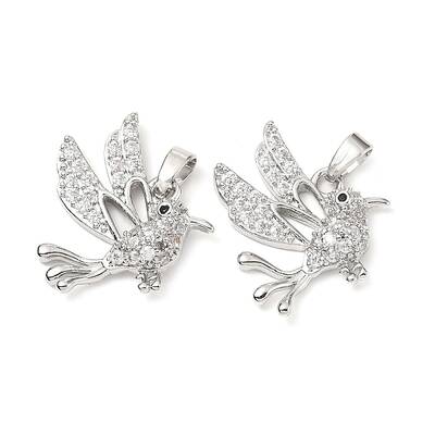 Brass Micro Pave Clear Cubic Zirconia Pendants