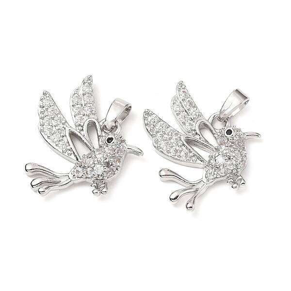 Brass Micro Pave Clear Cubic Zirconia Pendants